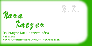 nora katzer business card